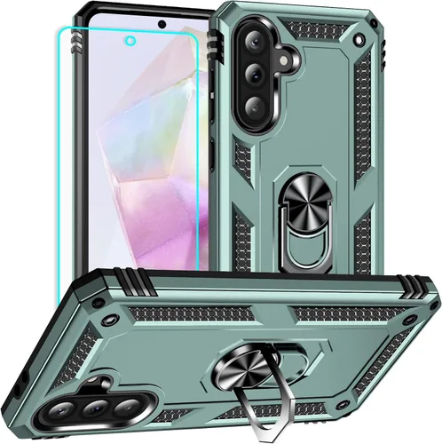 Vista 14 de Yiakeng Funda para Galaxy A32 5G, Samsung A32 5G, fundas protectoras de grado militar con anillo para Samsung Galaxy A32 5G (verde militar)