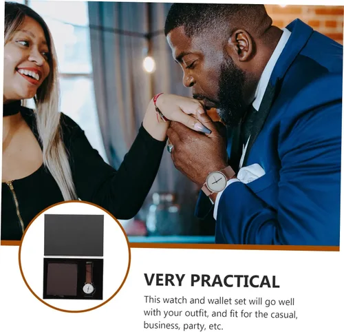 Vista 5 de Gatuida 1 juego de reloj para hombre, conjunto de reloj para niños, traje de billeteras de hombre, juego de reloj original para hombres, regalos