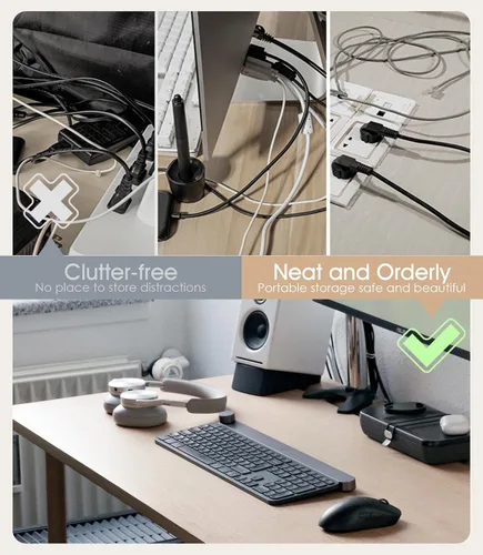 Vista 5 de 20 unidades de bridas reutilizables para cables Nearockle, bridas ajustables de silicona para organizar cables pequeños, bridas de cierre