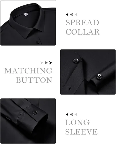 Vista 4 de siliteelon Camisa de manga larga con botones para mujer, estilo casual, para el trabajo, con elástico en 4 direcciones, sin arrugas