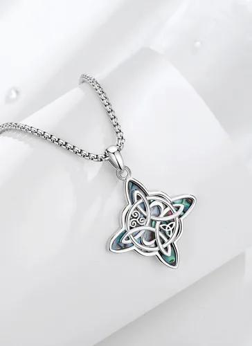 Vista 2 de CELESTIA Nudo de Bruja Plata 925 Original Amuletos de Proteccion Witches Knot Necklace - 20 Inch Box Chain