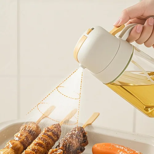 Vista 5 de Dispensador de aceite para cocina, pulverizador de aceite de oliva 2 en 1, dispensador de aceite de oliva para cocinar para freidora de aire