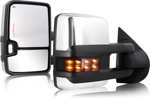 Vista 9 de Sanooer Espejos de remolque para Silverado y Sierra 07-13 pintados negro