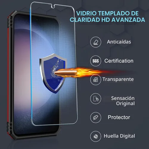Vista 6 de Janmitta Funda compatible con Samsung Galaxy A35 5G, funda integrada para lente de cámara deslizante + protector de pantalla + soporte de anillo