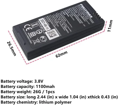 Vista 3 de Batería de litio para DJI Tello RC Quadcopter Repuestos Drone Batería 1 unids 3.8 V 1100 mAh