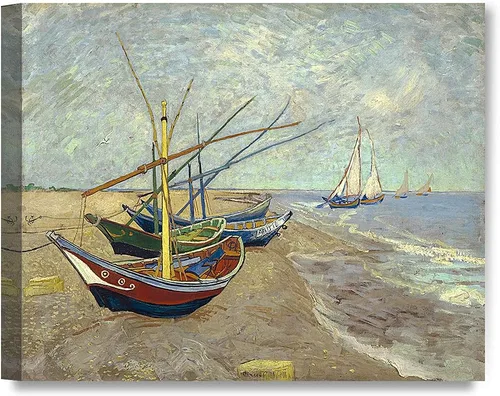 Vista 109 de Serie de pinturas de Vincent Van Gogh (favoritos). Reproducción de arte clásico de Van Gogh, impreso en lienzo, Algodón, Almond Blossom, 16x20