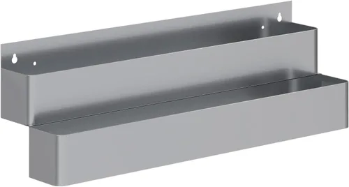 Vista 20 de AmGood 36 in. Rack de carril de velocidad de acero inoxidable de doble nivel para barras comerciales, NSF