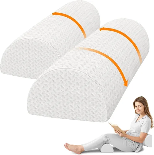 Vista 11 de Almohada grande de rodilla para dormir de lado, almohada de espuma viscoelástica de media luna para piernas, almohada de elevación de cuña de diseño