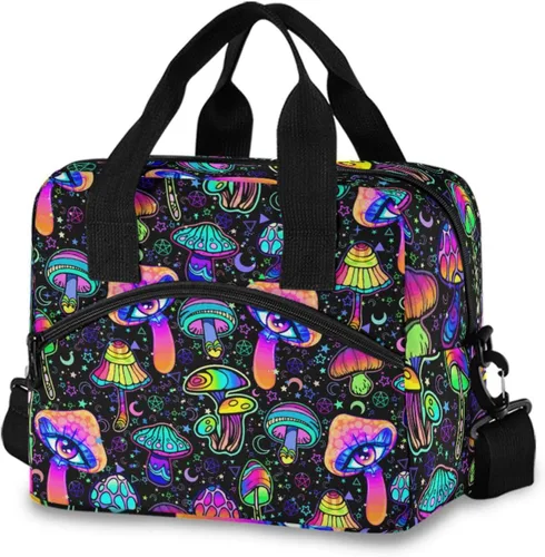 Vista 16 de Bolsas de almuerzo coloridas de conciencia sobre el autismo para mujeres y hombres, lonchera aislada reutilizable, correas de hombro ajustables