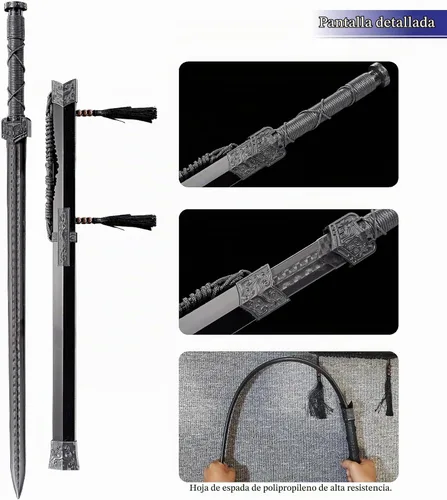 Vista 3 de Espada Han China de Polipropileno de Alta Resistencia con Cuchillo Samurái de Entrenamiento, Espada de Entrenamiento