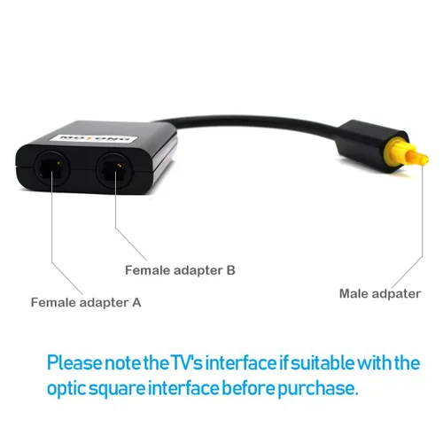 Vista 5 de MOTONG Toslink - Adaptador divisor de audio óptico digital, 1 en 2 salidas