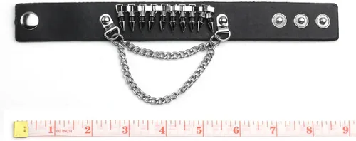 Vista 2 de Eigso Pulsera vintage retro punk para hombres y mujeres con cierre de botón de metal ajustable
