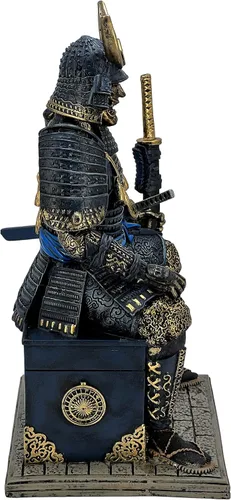 Vista 6 de LOOYAR Estatua de guerrero samurai antiguo medieval zombi de resina, figura decorativa artesanal para sala de estar, porche, oficina, escritorio