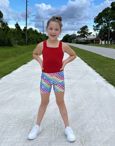 Vista 3 de Zaclotre Pantalones cortos de gimnasia para niños y niñas, bailarina, con brillo, pantalones cortos de gimnasia atlética