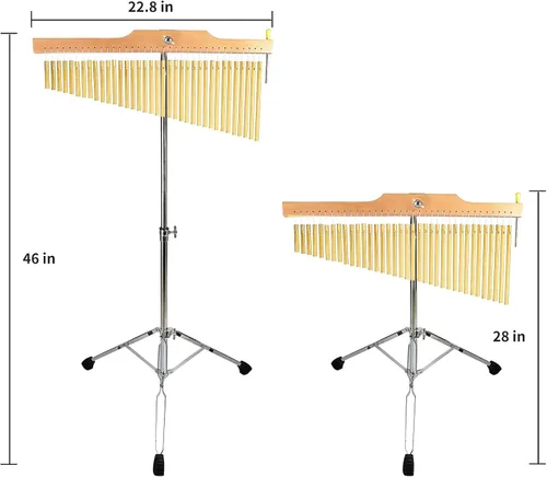 Vista 8 de ENNBOM Campanillas de barra con soporte ajustable para 25 notas 36 notas, campanillas de viento de una hilera, instrumento de percusión musical