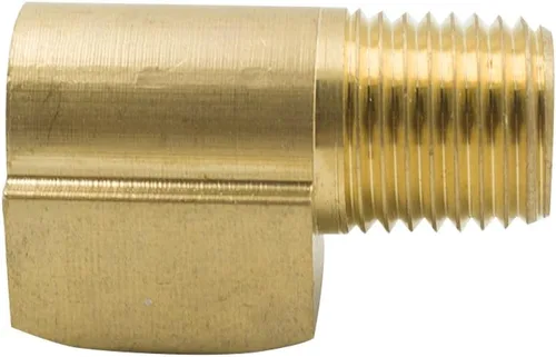 Vista 2 de Codo de calle de latón de 90 grados 1/4 "NPT macho x 1/4" NPT hembra Barstock tubería de montaje (paquete de 2)