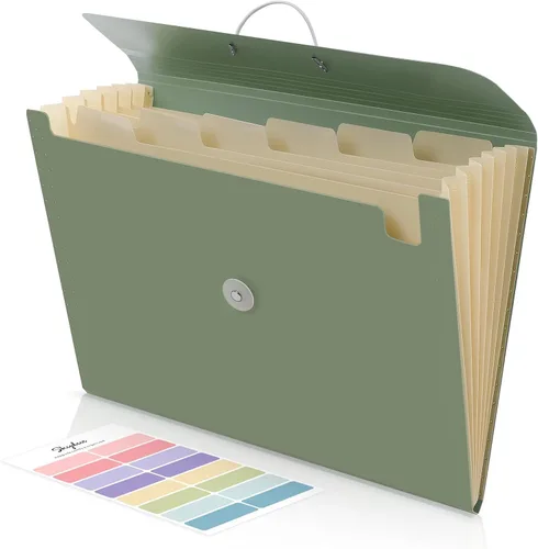Vista 10 de SKYDUE Carpeta de archivos expandible con 7 bolsillos, organizador de archivos de acordeón, carpetas para documentos, organizador portátil de papel