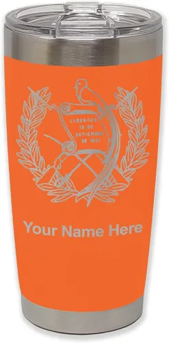 Vista 28 de LaserGram - Vaso personalizado de 20 onzas, bandera de Guatemala (negro) Regalo grabado, acero inoxidable aislado al vacío, grabado con láser