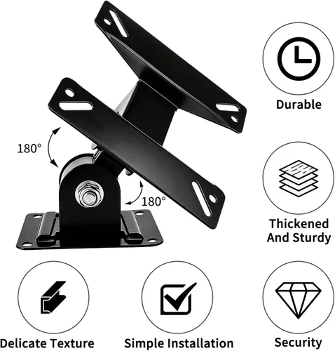 Vista 6 de Soporte de pared para monitor de TV con articulación giratoria para la mayoría de televisores de pantallas planas LED LCD de 14 a 24 pulgadas, VESA