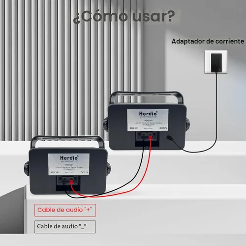 Vista 5 de Herdio Altavoces Bluetooth de 3.5" para exteriores con cable impermeables, altavoces de 200W de 3 vías de actualización premium para montar