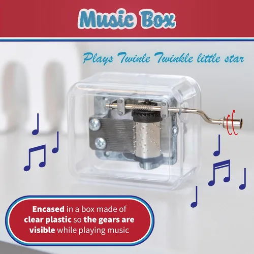 Vista 2 de Continuum Games Twinkle Twinkle Little Star Wind Up - Caja de música para niños, regalo novedoso para niñas y niños, juguetes de regreso diversión