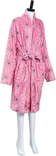 Vista 3 de Gonriya Tanjiro - Bata de baño para cosplay Tanjiro Kamado pijama de forro polar coral