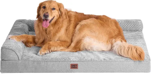 Vista 29 de EHEYCIGA - Cama ortopédica para perros de tamaño mediano, cama de espuma viscoelástica para perros, color beige Small Dog Sofa with Washable