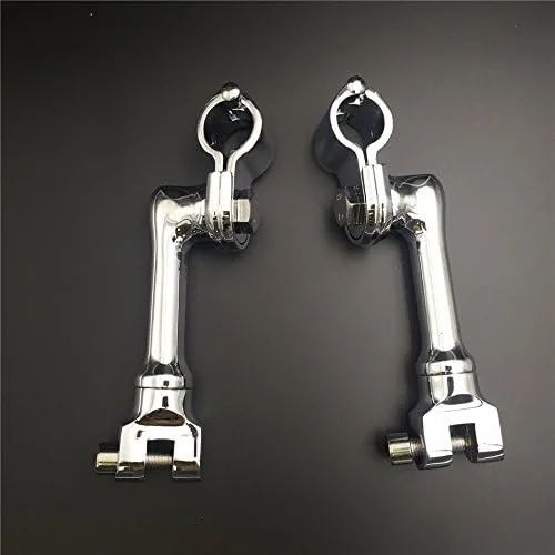 Vista 5 de SMT-Kit de montaje de clavijas de carretera ajustables en ángulo largo cromado compatible con cualquier bicicleta con tubo de marco de protector