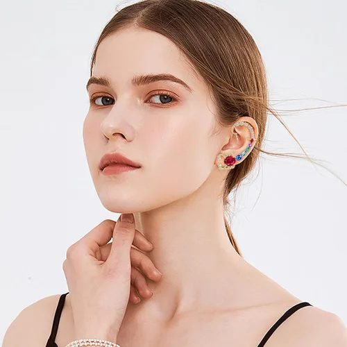 Vista 2 de Metmolley Aretes asimétricos para mujer con diseño de animales de cristal para mujeres y niñas