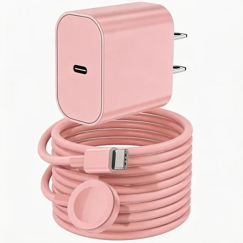 Vista 8 de Cargador USB C para Apple Watch, [certificado MFi] Cargador magnético rápido para iPhone, cable de carga USB C de 6 pies de largo y bloque