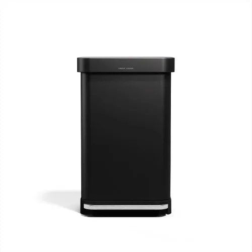Vista 12 de Simplehuman - Cubo de basura rectangular para cocina de 45 litros / 12 galones, a pedal, con tapa de cierre suave, de acero inoxidable pulido