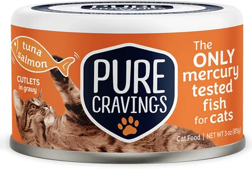 Vista 8 de Pure Cravings - Comida húmeda para gatos, filetes de caballa en salsa, cada captura es probada para mercurio, lata húmeda de pescado para gatos, sin