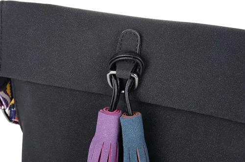 Vista 6 de QZUnique Bolso bandolera mediano de nobuck para mujer con borla colorida