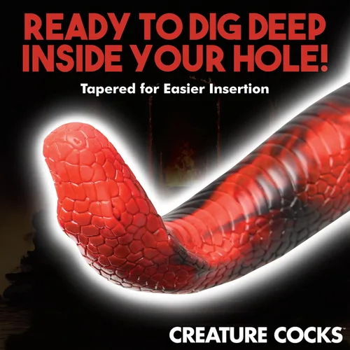 Vista 7 de CREATURE COCKS King Cobra - Consolador de silicona para hombres, mujeres y parejas. Firme y flexible, base de succión fuerte, consolador