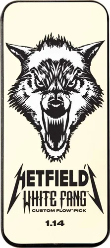 Vista 2 de Jim Dunlop Lata de púa para guitarra personalizada de James Hetfield "White Fang" de 1.14mm Flow (PH122T114)