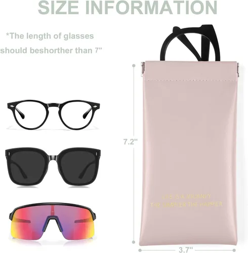 Vista 6 de LOXITP Paquete de 3 fundas suaves para lentes de lectura para mujeres, estuche portátil de cuero para lentes de lectura, paquete organizador