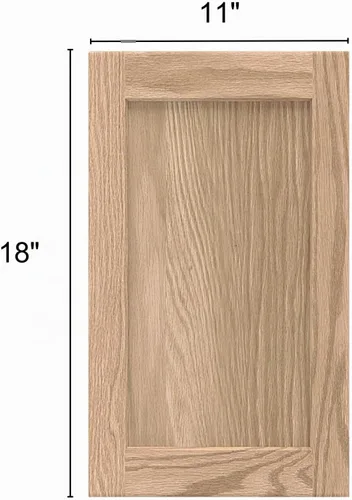 Vista 3 de Puerta de gabinete de cocina de roble inacabada estilo shaker de 11 x 18 pulgadas, reemplazo
