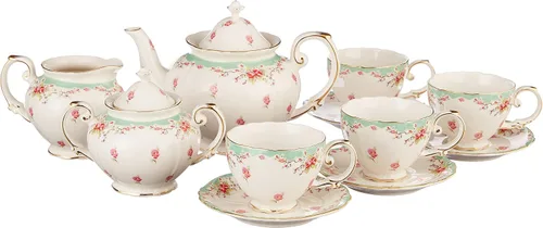 Vista 10 de Juego de té de 11 piezas de porcelana clásica Gracie China, Azul