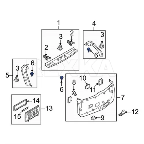Vista 5 de Rexka 30 clips de retención para panel de moldura de puerta elevadora para Mazda B467-68-AC3-02 Mazda 5, CX-7, CX-9, Miata, Millenia, MX-6, RX-7