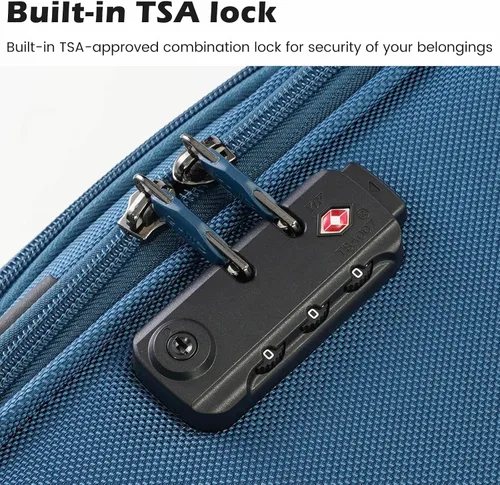 Vista 2 de Coolife Equipaje 4 Piezas Maleta Spinner TSA Lock Softshell ligero (gris)