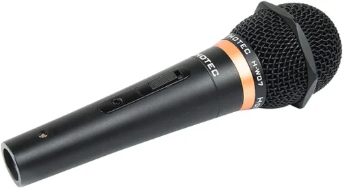 Vista 8 de HOTEC Micrófono de mano dinámico vocal premium con cable XLR desmontable de 19 pies e interruptor de encendido/apagado (negro metálico) (H-W07)