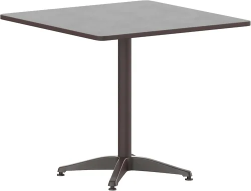 Vista 9 de Flash Furniture - Mesa cuadrada de aluminio de 27.5 pulgadas de grado comercial Mellie para interiores y exteriores con base