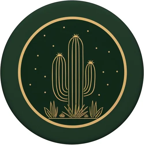 Vista 3 de Desert Cactus Cactus Aloe Minimalista Diseño Estético Moderno PopSockets Estándar PopGrip
