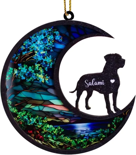 Vista 16 de Adorno conmemorativo personalizado para atrapasoles para perros, nombre personalizado y razas de perros, regalo para amantes de los perros, adorno