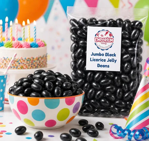 Vista 4 de Gomitas de regaliz de 1 libra Jumbo Extra Grande Negro Masticable Dulce Dulce Especiado Dulce