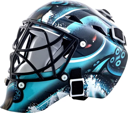 Vista 23 de Franklin Sports mini máscara para portero con logo de la NHL