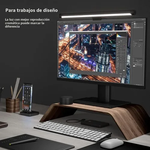 Vista 11 de Barra de luz para monitor de Xiaomi Mi - Fácil instalación, iluminación extra para computadora sin ocupar espacio en el escritorio, con control