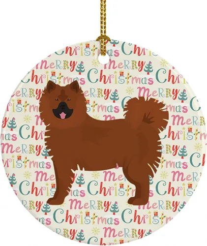 Vista 93 de Caroline's Treasures Abyssinian Sand Terrier - Adorno de cerámica para colgar en el árbol de Navidad, para el hogar, Navidad, fiestas, regalo, 3