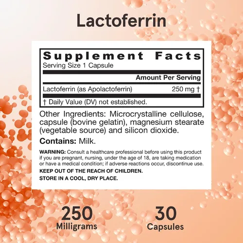 Vista 6 de Jarrow Formulas Suplementos de lactoferrina de 250 mg – Glicoproteína de apoyo inmunológico para un apoyo saludable del sistema inmunológico