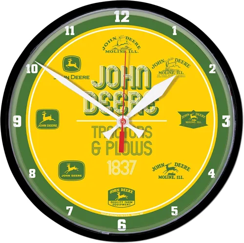 Vista 4 de Reloj de pared redondo 12.75" John Deere Construcción